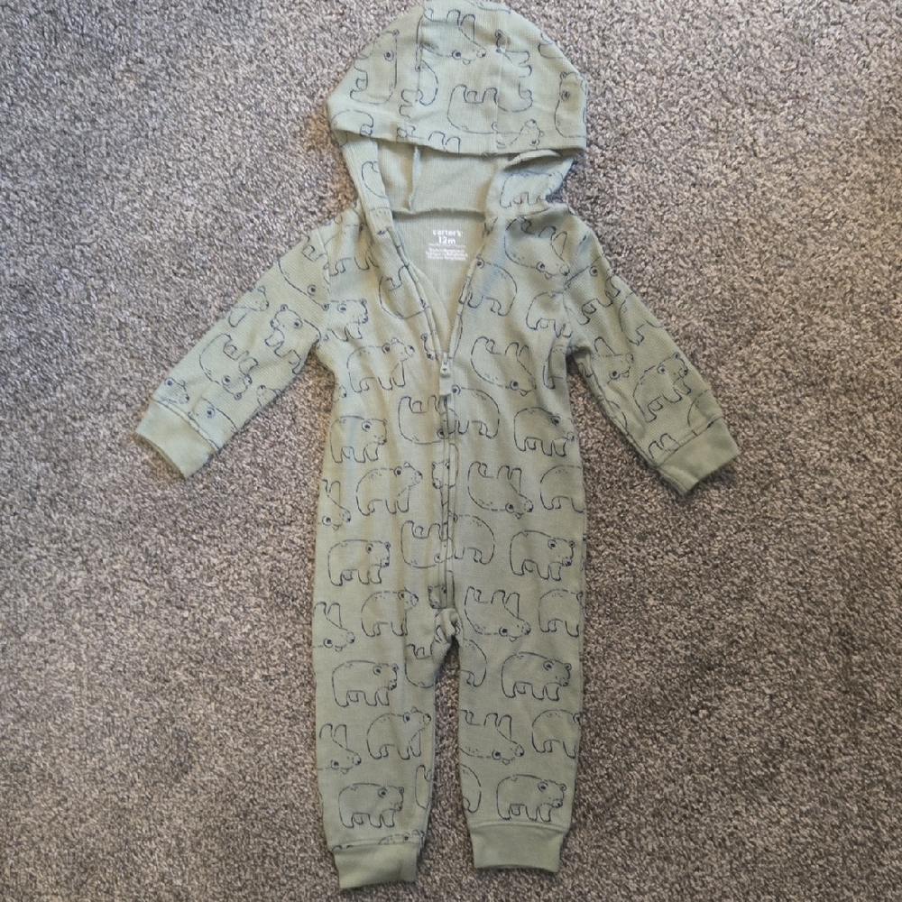Carter's Gray Baby Outfit with Bear Design